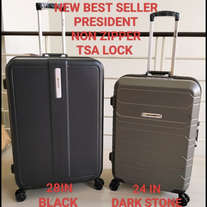 Koper Kabin Fiber President 24 Inchi Tsa Lock Non Zipper New Bermutu