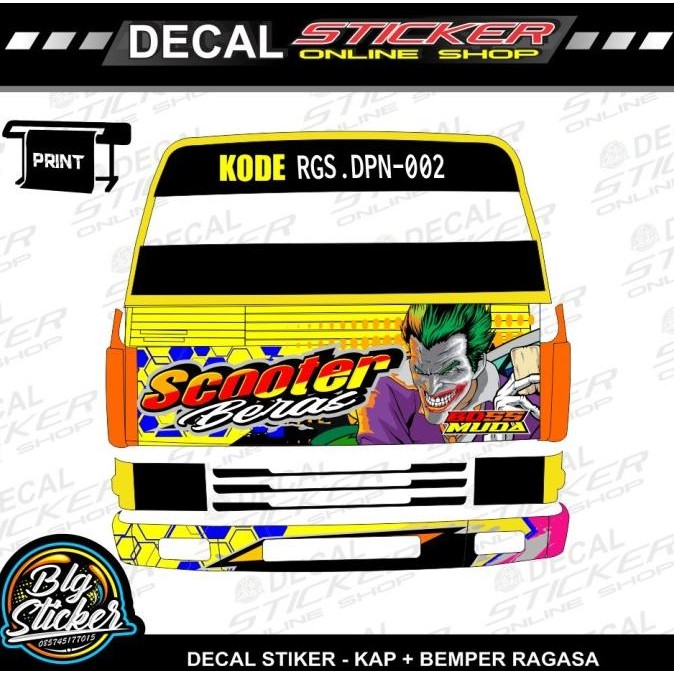 STIKER MOBIL TRUK RAGASA KAP BEMPER DECAL PRINT VARIASI KEREN ORIGINAL DAN TERPERCAYA
