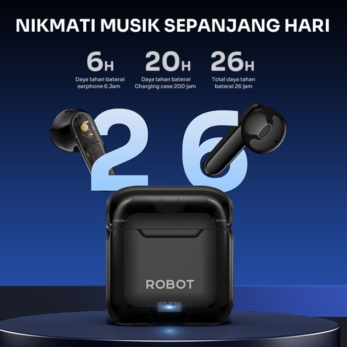 Robot Tws Wireless Earphone Airbuds Rt01 Semi In-Ear Enc Tws Bluetooth
