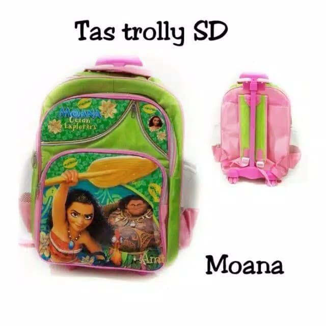 Best Seller Tas Troli Anak Sekolah Trolley Roda Dorong Ransel Sd Disney Moana