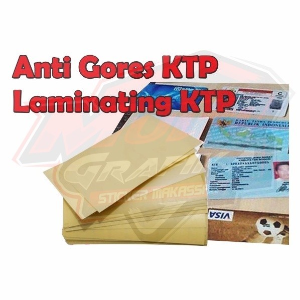 

anti gores/laminating ktp sim npwp bpjs
