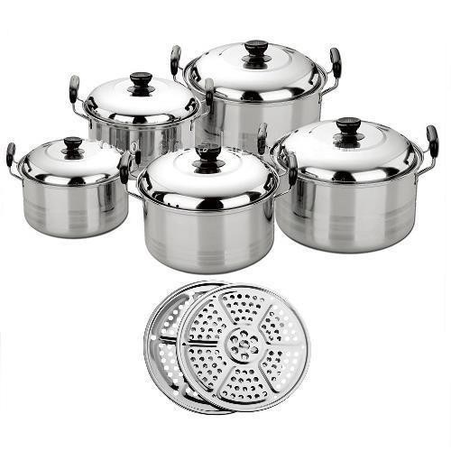 PANCI SET 5 PCS + STEAMER Panci America High Pot 5 in 1 - Panci dan Steamer Panci Set Kingko Steamer