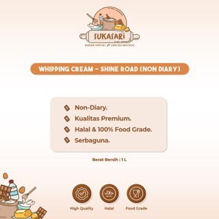

TERBARU Shine Road non dairy whipping cream topping 1 kg krim kocok whip Kode 551