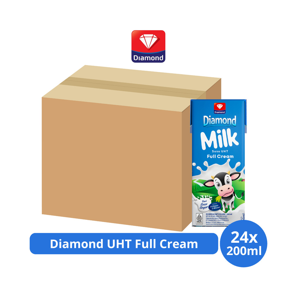 

Diamond Milk Susu UHT Full Cream 200ml x 24 pcs [Karton]