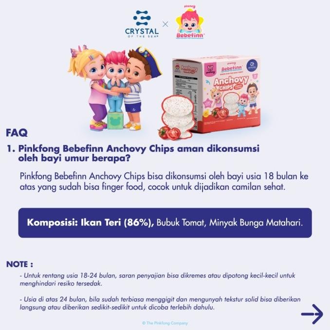 

NEW PRODUK CRYSTAL OF THE SEA | PINKFONG BEBEFINN ANCHOVY CHIPS TOMATO / KERIPIK IKAN TERI RASA TOMATO !!!!!