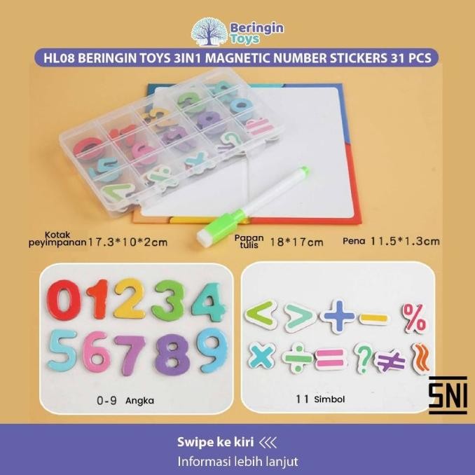 

3 IN 1 MAGNETIC NUMBER STICKERS 31 PCS | MAINAN EDUKASI ANAK BELAJAR BERHITUNG SIAP KIRIM