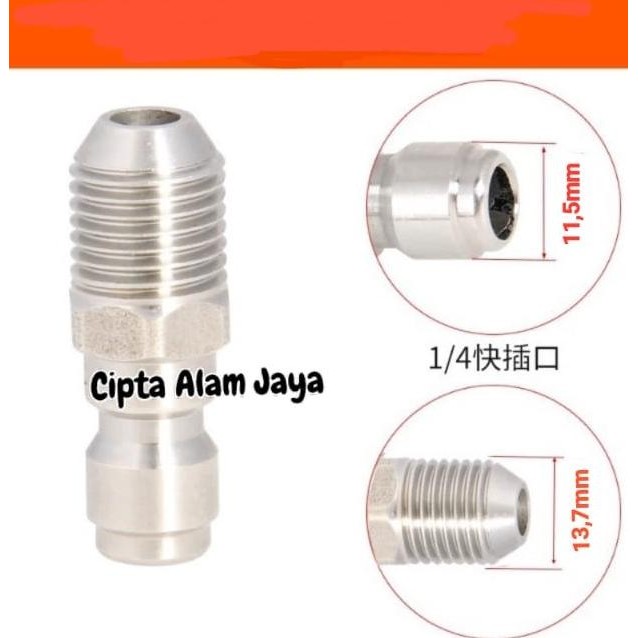 

NEPEL QUICK PLUG 1/4 INCH TO MALE DRAT LUAR 1/4 INCH DRAT PANJANG SIAP KIRIM