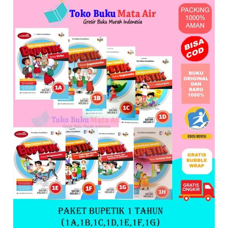 

BEST SELLER ORIGINAL PAKET BUPETIK 1 TAHUN KELAS I SD/MI K13N ERLANGGA