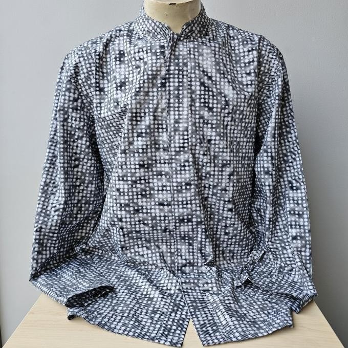 Sale Baju Muslim Koko Pria Lengan Panjang Hitam Kotak Ettore Bugatti Bg1100