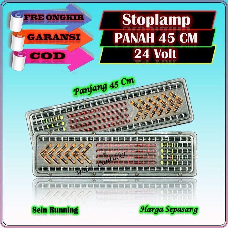 Lampu Rem Variasi Led Stoplamp Stop Lamp Panah Running Mobil Truck Truk Fuso Tronton Hino 24 Volt