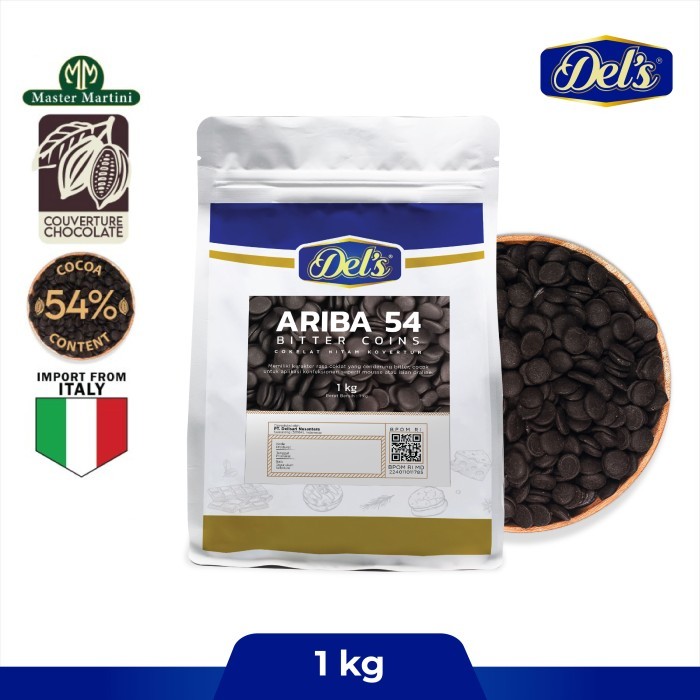

Ariba Dark Chocolate 54% 1kg Coin - Coklat Kovertur Koin 1KG