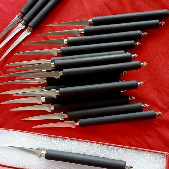 

pisau carving gagang hitam bulet manis garnish hias tumpeng