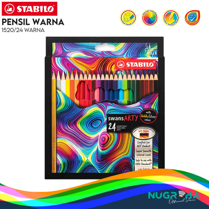 

Color Pencil / Pensil Warna Stabilo Swans Arty 1520 / 24 Warna Panjang