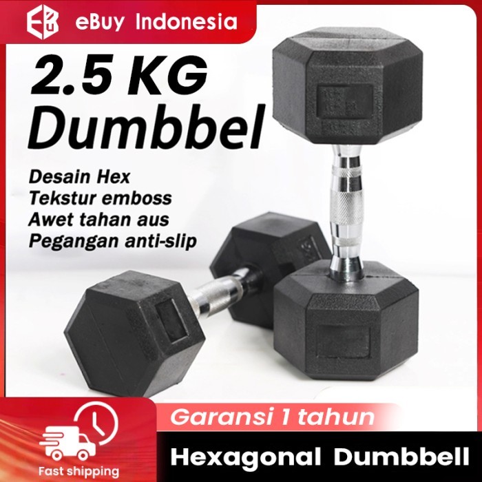 2.5KG Dumbbell set peralatan fitness hexagonal dumbell