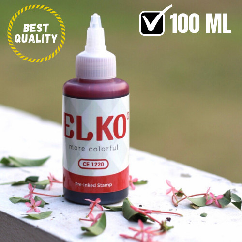 

Tinta Stempel Flash Warna Merah Waterproof ELKO 100 ML Untuk Kertas