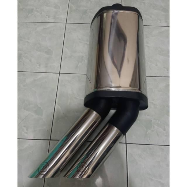 Knalpot Racing Untuk Mercedes-Benz W202, W124 Model Replika Brabus Miring Material Full Stainles