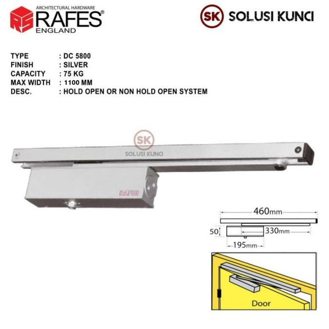 . Door Closer 75 KG RAFES ENGLAND Hold Open System (DC 5800)