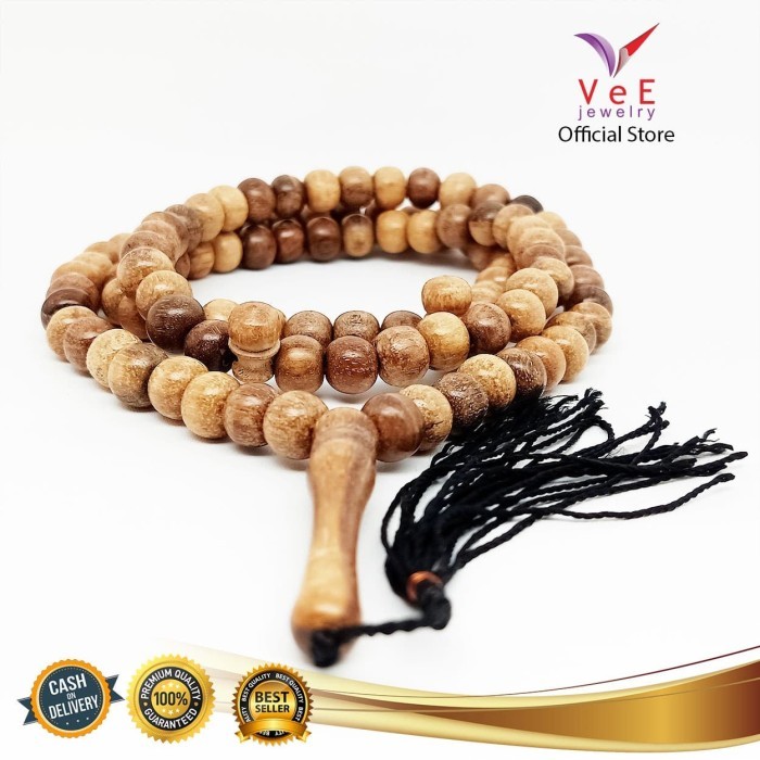Tasbih Kayu Gaharu Wangi Bertuah 99 Butir VeE Kalung Tasbih