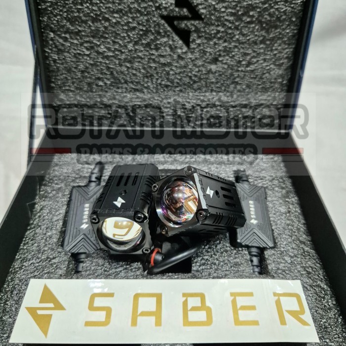 Mini Projie Saber Sr1 Nano V2 / Saber Sr 1 Nano V2 Blue Lens 2X25W / Lampu Tembak Saber
