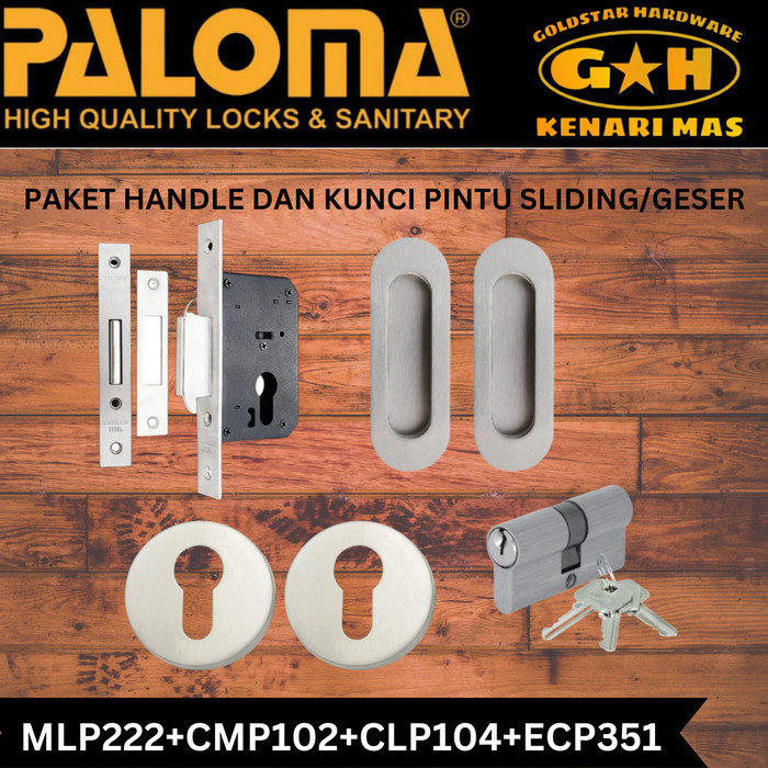 Paloma Paket Handle Gagang Pintu dan Kunci Pintu Sliding / Geser (7)