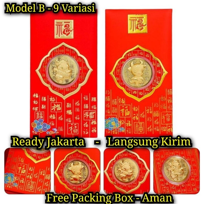 

Sale Angpao Emas Shio Kerbau 2021 Model B / Angpao Berlapis Emas 9 Varian