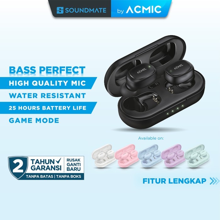 Acmic Zendio Mini Tws Extra Bass Gaming Headset Bluetooth Earphone