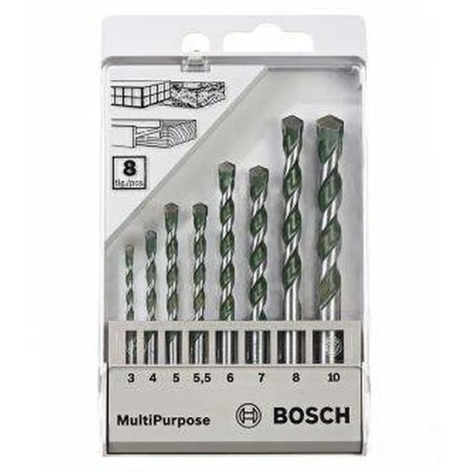 Bosch Mata Bor Set 8Pcs Mata Bor Multi Purpose Bor Beton Besi Kayu