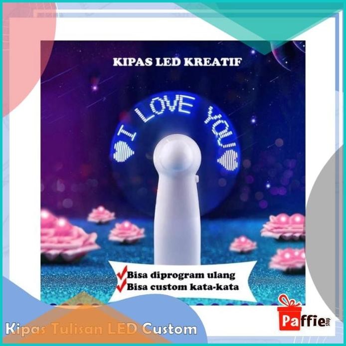 Kipas Tulisan LED Custom Fan Magic Souvenir Unik Wedding Konser Pesta