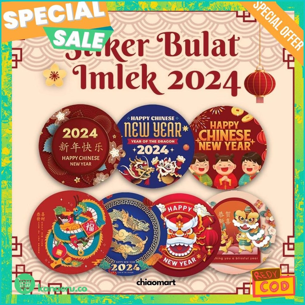 

Sticker Imlek 2024 Bentuk Bulat Diskon