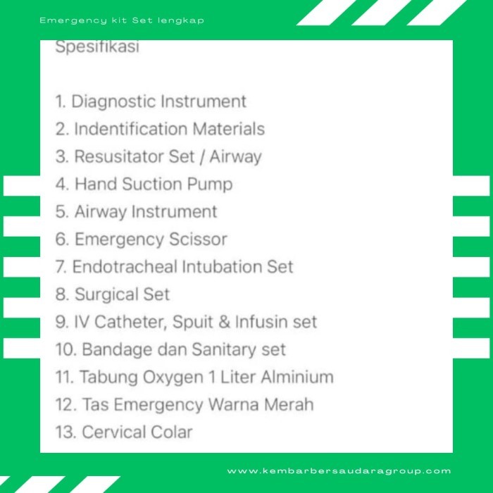 Emergency Kit Set Lengkap Murah