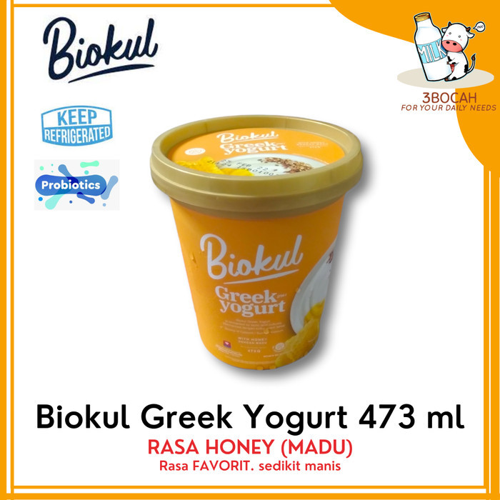 

Biokul Greek Yogurt 473 ml Plain Strawberry Blueberry Honey BERMUTU