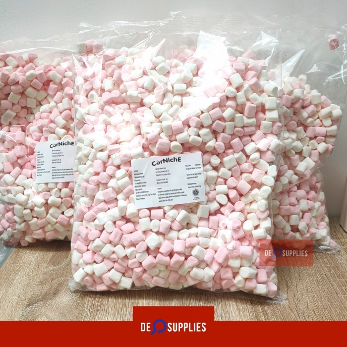 

Corniche Marshmallow Mini Pink White 1kg - Marshmellow Marsmellow BISA GROSIR