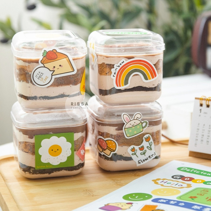 HOT SALE [Isi6]Kotak Packaging Korean Mini Cake Dessert Box KuePudding LunchBox