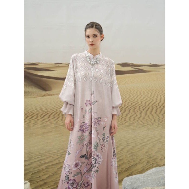 PROMO RAMADHAN KARIMAKE - Lambang Dress Color Caramel - Gamis Printing Signature