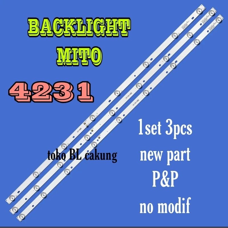 lampu led bl backlight tv mitto mito 4231 42