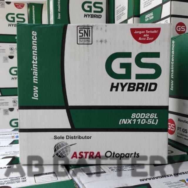 Aki Mobil Gs Astra Hybrid 80D26L / Nx110-5L