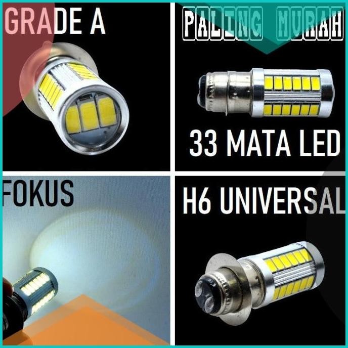 Lampu Led Motor Depan 33 Mata Titik Led Terang Sinar Fokus Halogen H6