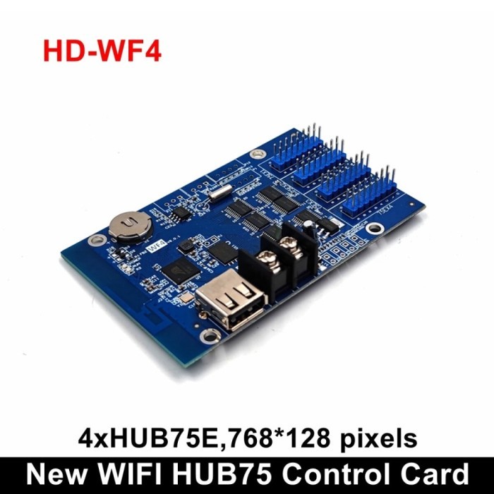 Murah Controller Huidu HD-WF4 Wifi RGB Full Color Running Text Panel W62-75 Non COD
