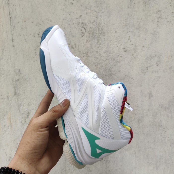 Murah SEPATU VOLLY MIZUNO WHITE RAINBOW ORIGINAL 100% Non COD