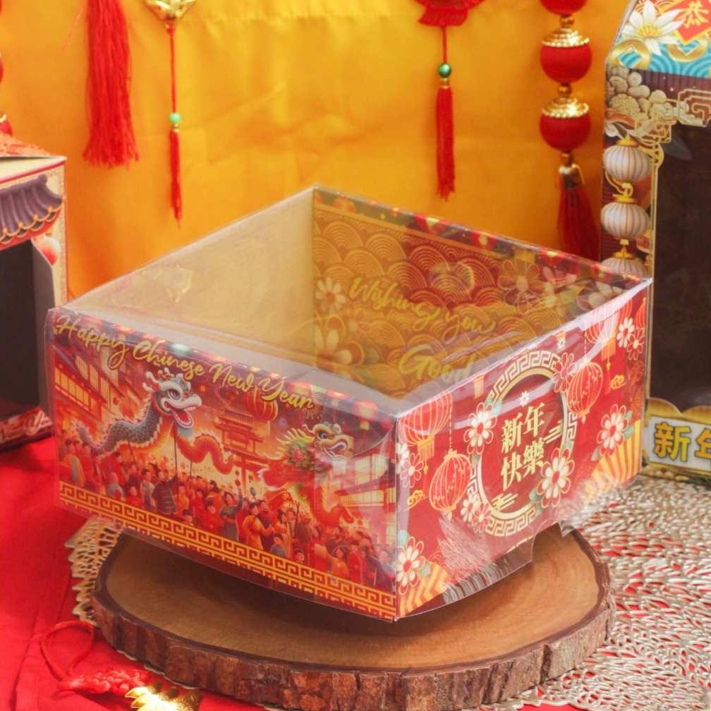 

BR - 10 Pcs Box Cake Imlek Mika - Barongsai uk 20x20x10 cm TERLARIS