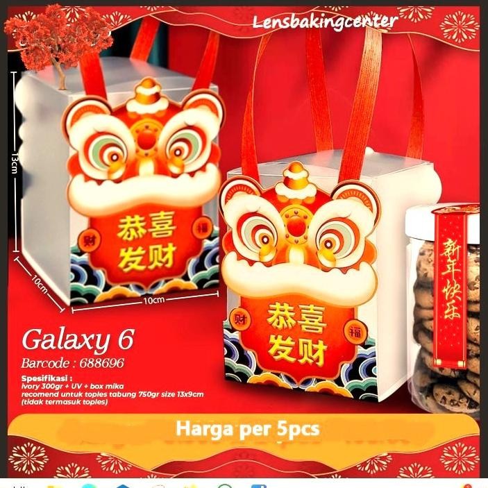 

BR - Dus / Box / Kardus Edisi Imlek Sin Cia SinCia CNY Galaxy 6/9 Galaxy6/9 Vida 5 Vida5 1 Toples 1Toples Jar PET Tutup Bening 10x10x13/9x13 TERLARIS