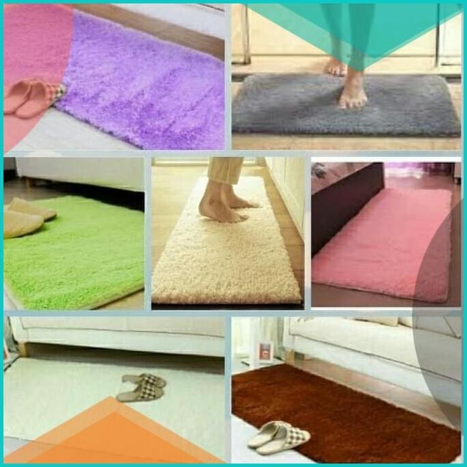 keset bulu halus karpet mirip cendol microfiber rumah dapur kamar top