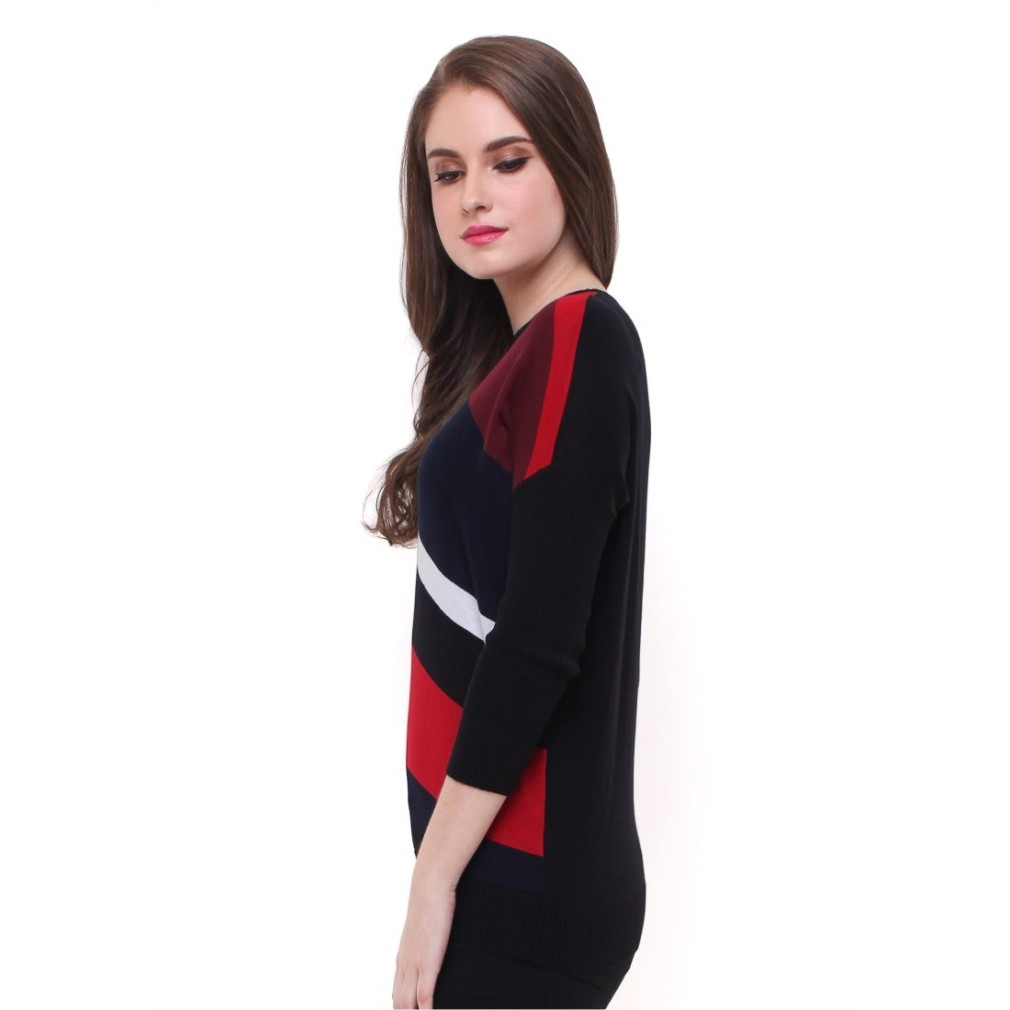 Murah Slim Fit - Sweater Wanita - Lapis Warna - Merah Non COD