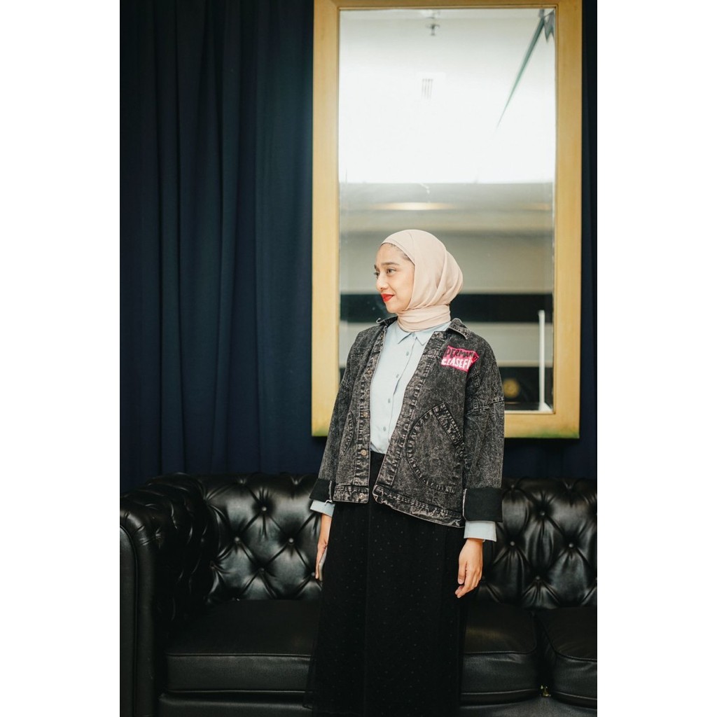 Murah Jacket Jeans Black Free Palestine Chikigo Non COD