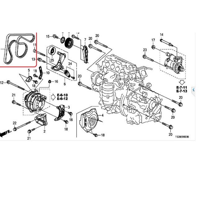 Tali Vanbelt Fan Belt Vbelt CIVIC FB 2013-2016 Original