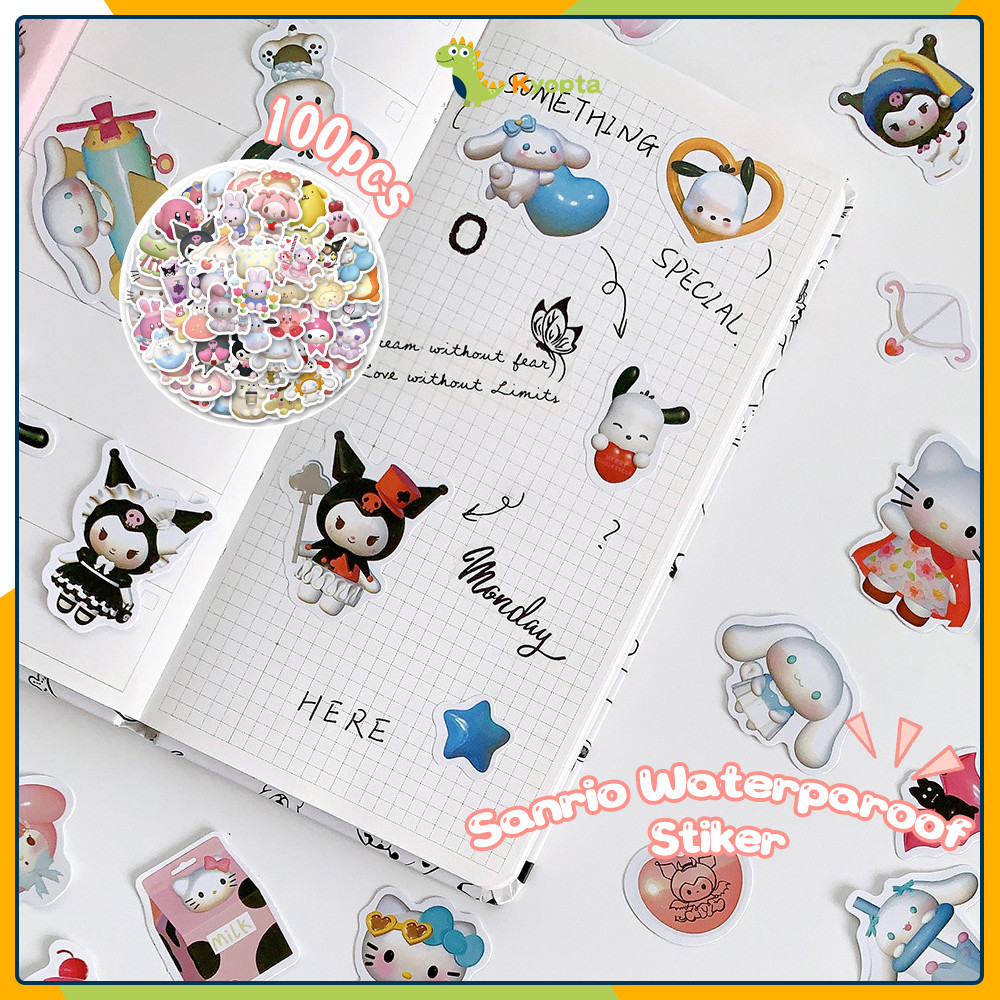 

Kyopta Stiker Lucu Sanrio Stiker Kartun 3D Tahan Air Motif Kartun INS Lucu Kreatif