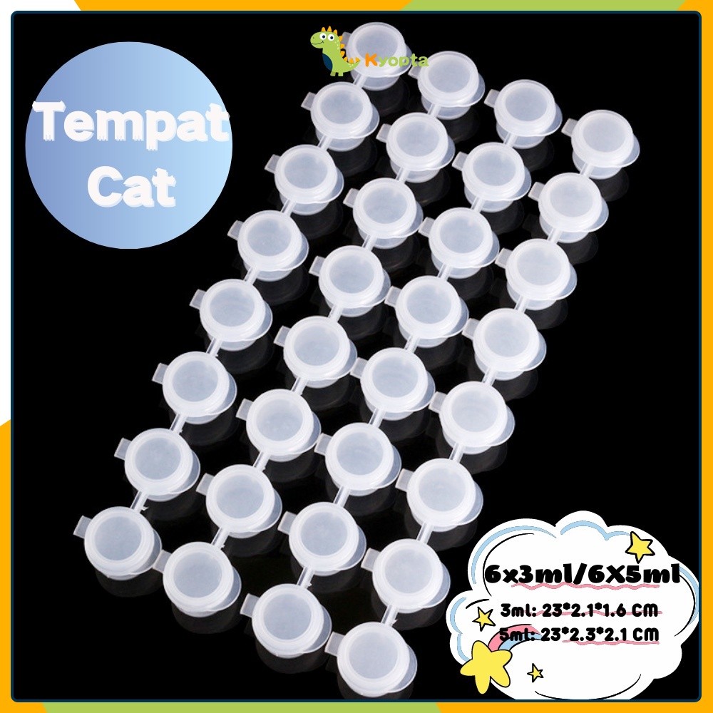 

Kyopta Tempat cat akrilik acrylic 6x3ML/6X5ml / Wadah Tinta Paint pot ink tinta cup strip