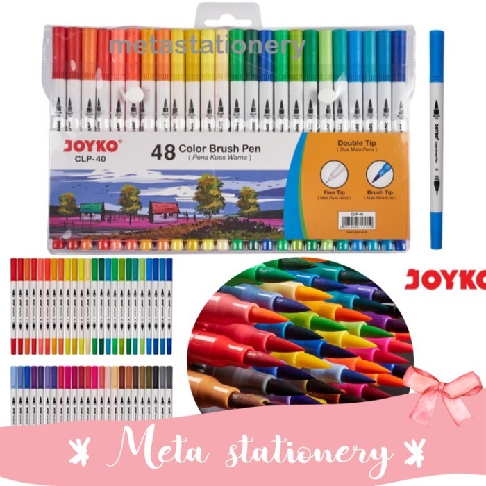 

TERBARU Dual Brush Pen Joyko 48 warna CLP-40