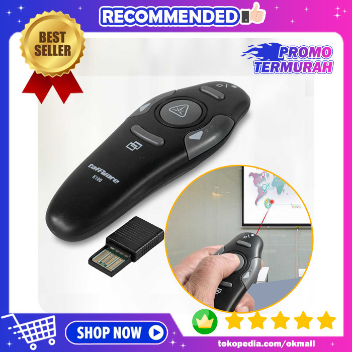 Terbaru - Wireless Laser Pointer Alat Bantu Clicker Presentasi Remote Ppt Slide