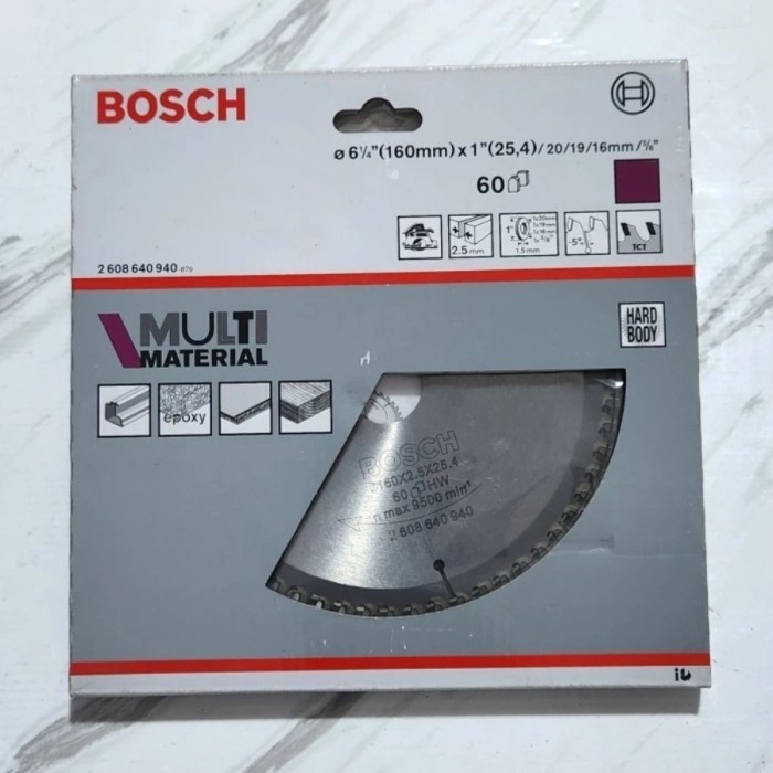 TERBARU MATA GERGAJI CIRCULAR SAW TABLE SAW 6 1/4 INCH 60T BOSCH MULTI MATERIAL ORIGINAL